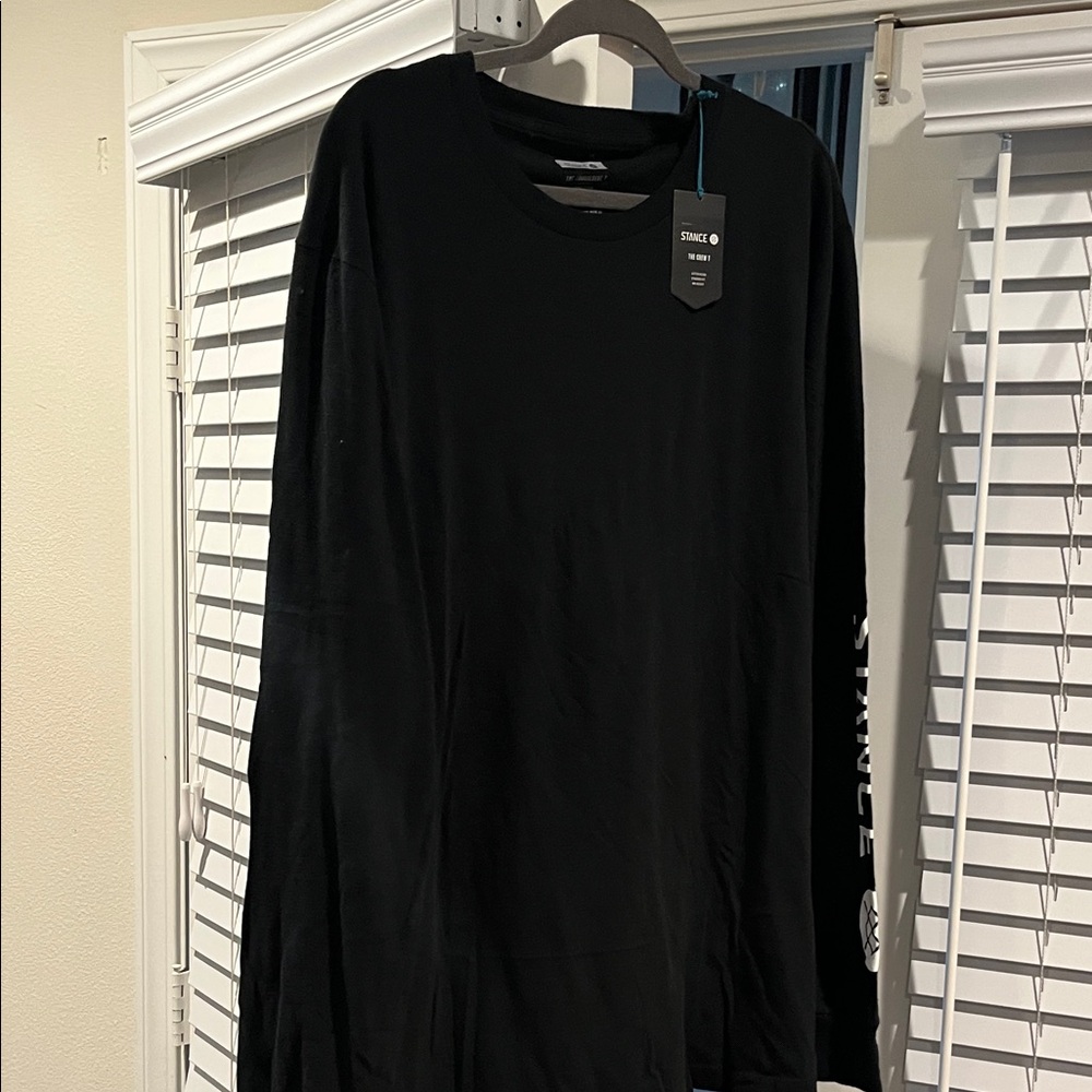 Stance Black Long Sleeve Tee With Stance and logo on sleeve size XL
